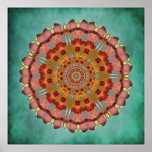 Impresión de manala de ala de libélula Kaleidoscop (Frente)