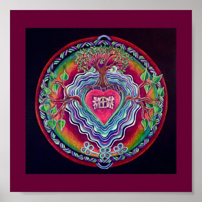 Impresión de Mandala de apertura de corazón (Frente)