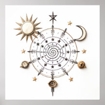 Impresión de Mandala de Equilibrio Celestial