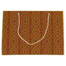 Impresión de Mandala dorada en bolsa de regalo roj