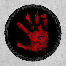 Impresión de mano sangrienta roja
