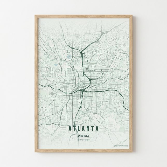 Impresión de mapa de Atlanta Georgia Arte de pared (Subido por el creador)