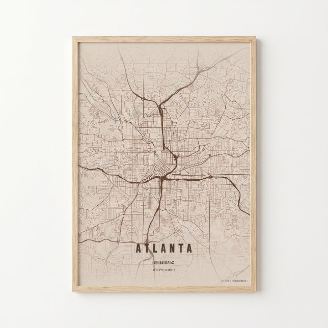 Impresión de mapa de Atlanta Georgia Ciudad Wallar (Subido por el creador)