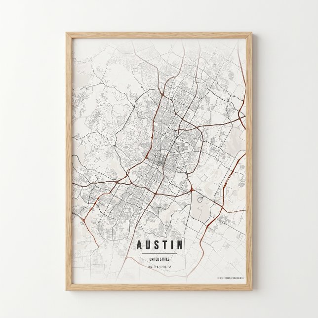 Impresión de mapa de Austin Cartel de la ciudad de (Subido por el creador)