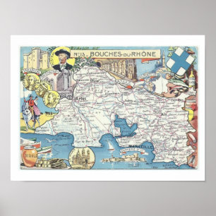 Impresión de mapa de cosecha de Francia en Provenz