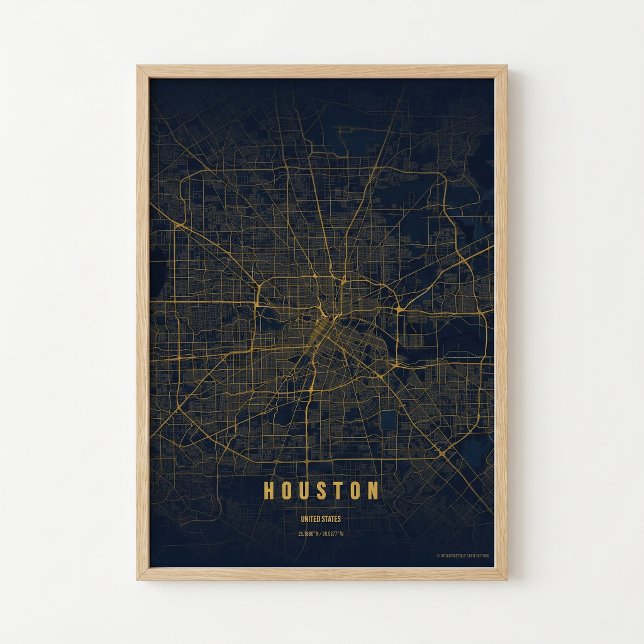 Impresión de mapa de Houston Cartel de arte de par (Subido por el creador)