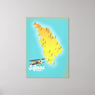 Impresión de mapa de isla griega de Samos