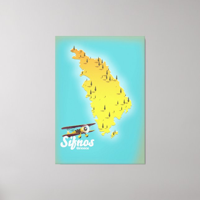 Impresión de mapa de isla griega de Samos (Anverso)