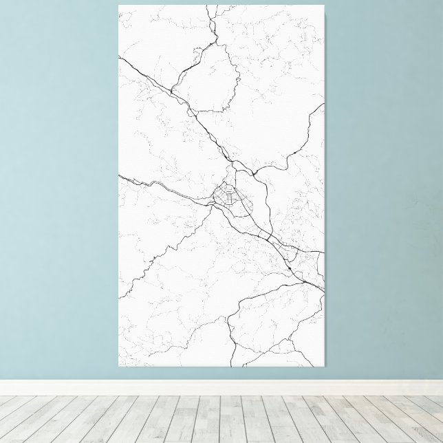 Impresión de mapa de la ciudad de Baise, arte en l (Insitu (piso de madera))