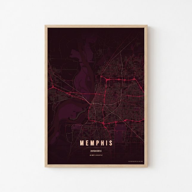 Impresión de Mapa de Ruby Memphis Póster de Tennes (Subido por el creador)
