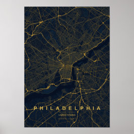 Impresión de mapa estilizado de Filadelfia Pensilv