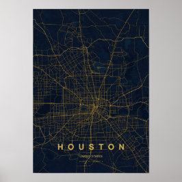 Impresión de mapa estilizado de Houston Texas