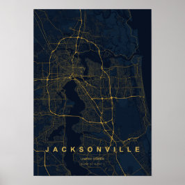 Impresión de mapa estilizado de Jacksonville Flori