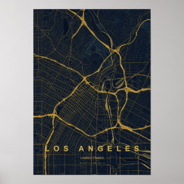 Impresión de mapa estilizado de Los Ángeles Califo