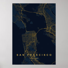 Impresión de mapa estilizado de San Francisco Cali
