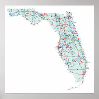 Impresión de mapa interestatal de Florida