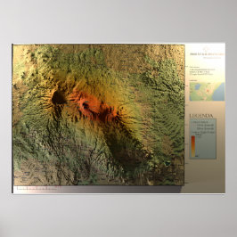 Impresión de MAPA KILIMANJARO, papel Poster de val