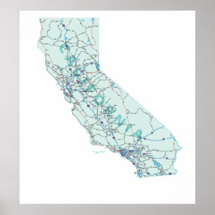 Impresión de mapas interestatales de California