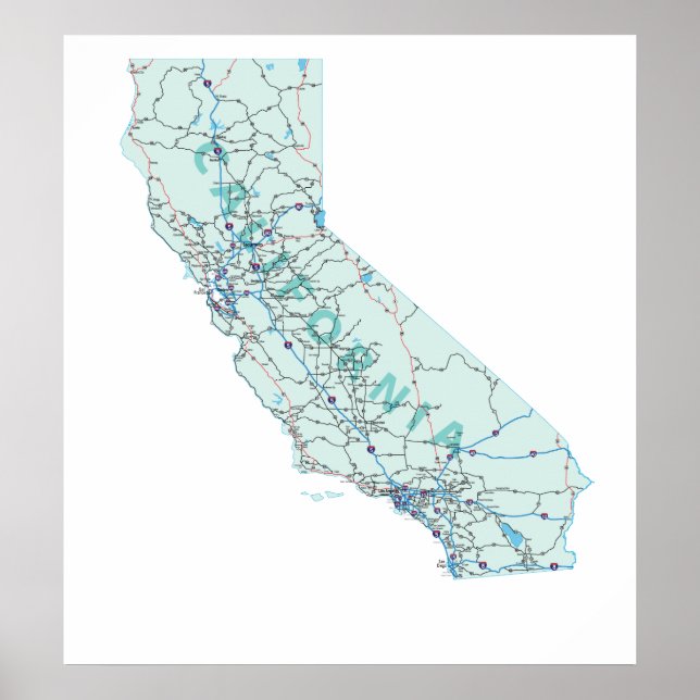 Impresión de mapas interestatales de California (Frente)