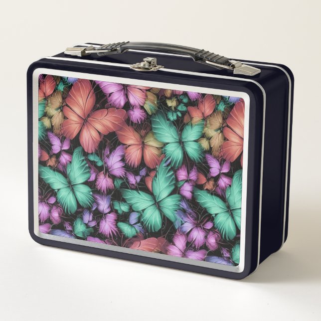 Impresión de mariposas coloridas (Anverso)