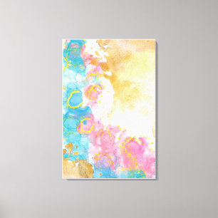 Impresión de mármol en tonos dorados rosados