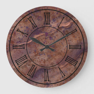 Impresión de mármol reloj de pared rústico