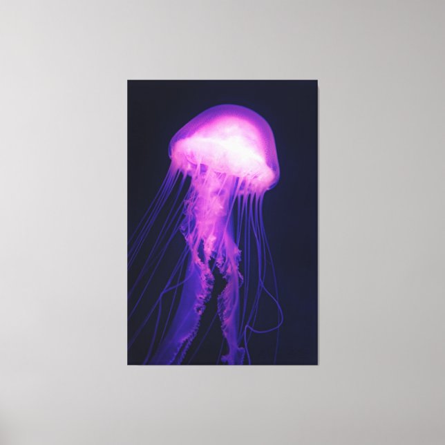 Impresión de medusas moradas y lienzos del océano  (Anverso)