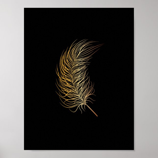 Impresión de mesa de plumas de oro (Frente)