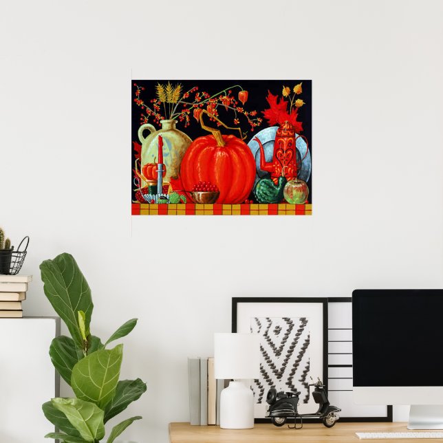 Impresión de mesa festiva de otoño (Oficina en casa)