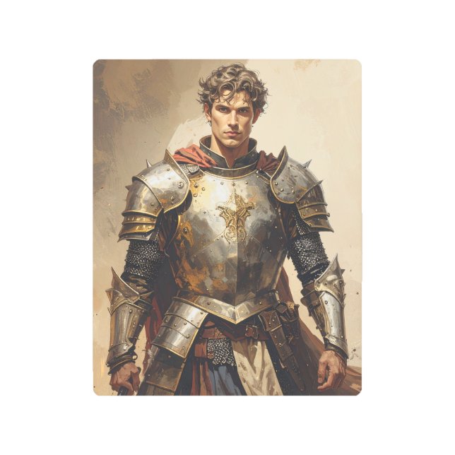 Impresión de metal de Caballero Épico | Arte de pa (Anverso)