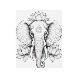 Impresión de metal elefante zen
