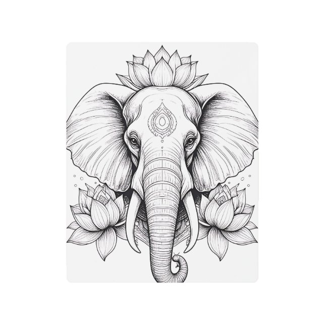 Impresión de metal elefante zen (Anverso)