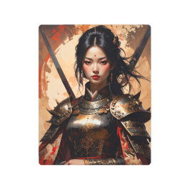 Impresión de metal épico samurái | Mujer guerrera