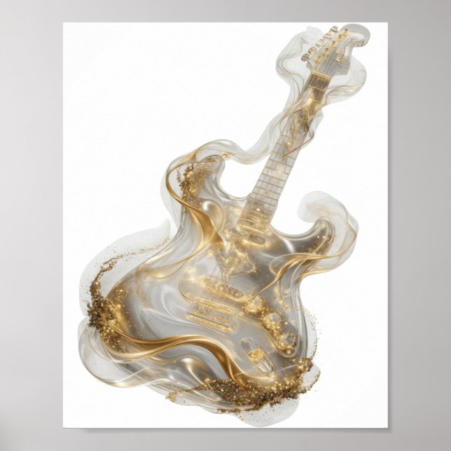 Impresión de moda de arte abstracto de plata elega (Frente)