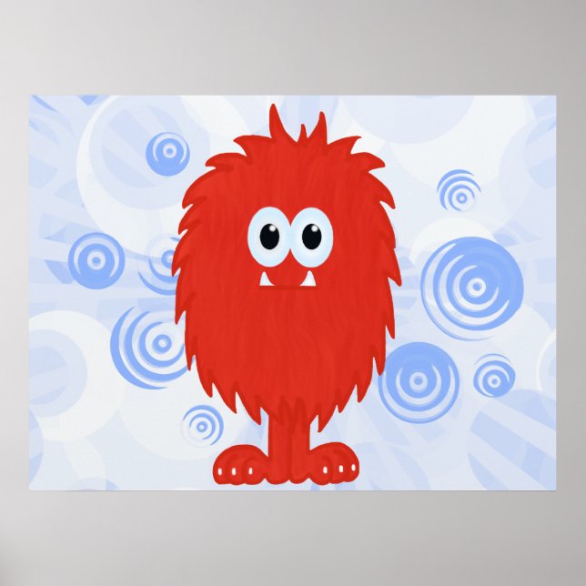 Impresión de Monstruo de Muerte Roja y Swirls Azul (Frente)