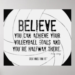 Impresión de motivación 015 del voleibol blanco 