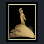 Impresión de Nanni Art Deco<br><div class="desc">Impresión impresionante de Giovanni Nanni titulada "Cáncer de cisne" y usada originalmente en anuncio de Cognac de 1923. Esta impresión está disponible en tamaños 11x14 y 16x20. También hay una impresión más estrecha en 12x16.</div>