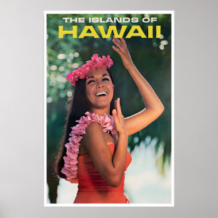 Impresión de niña hawaiana arte de Hawái bailarina