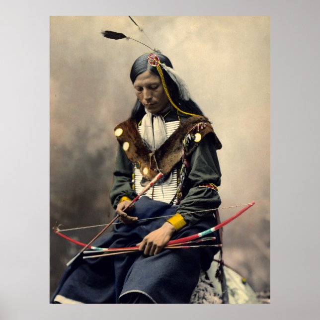 Impresión de Ogala Lakota de collar óseo principal (Frente)