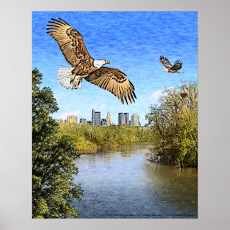 Impresión de Ohio del río Columbus de Eagles Sciot