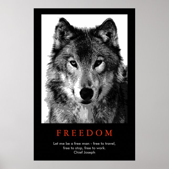 Impresión de ojos de lobo blancos únicos y negros (Frente)