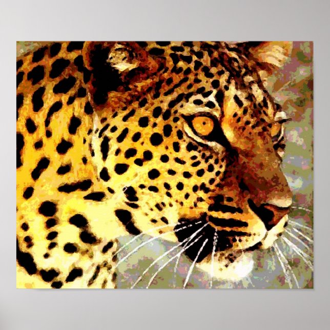 Impresión de ojos de Poster leopardo (Frente)