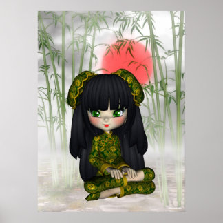 Impresión de orientación hermosa Chica de China