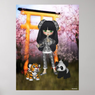 Impresión de orientación hermosa Chica de China