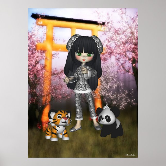 Impresión de orientación hermosa Chica de China (Frente)