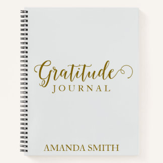 Impresión de oro del diario de gratitud personaliz