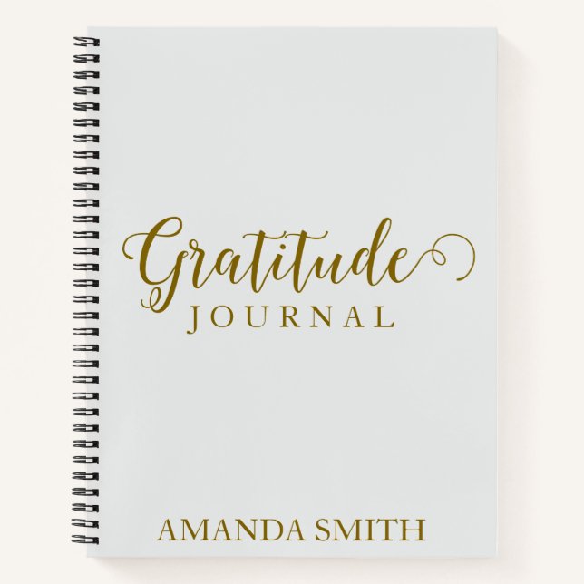 Impresión de oro del diario de gratitud personaliz (Anverso)