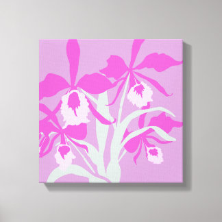 Impresión de orquídeas acuáticas de flor moderna y