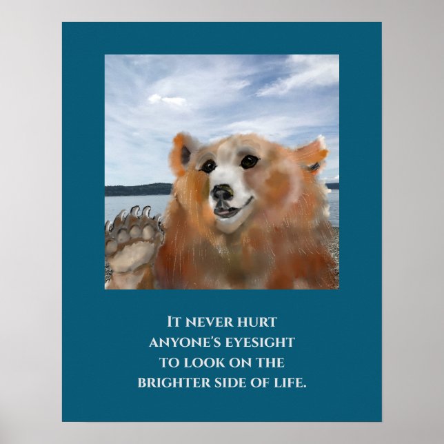 Impresión de oso aconsejable, papel Poster de valo (Frente)