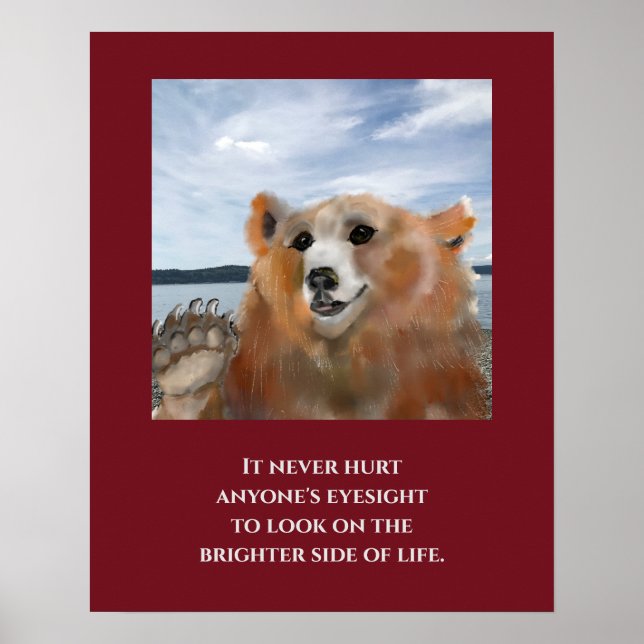 Impresión de oso aconsejable, papel Poster de valo (Frente)